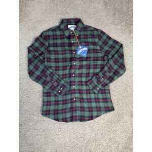 Harpoon Shirt Mens M Beer Brewery Green Plaid Flannel Long Sleeve Button Up